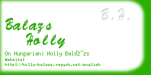 balazs holly business card